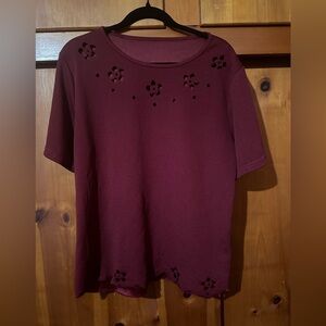 SHEIN Burgandy cutout top